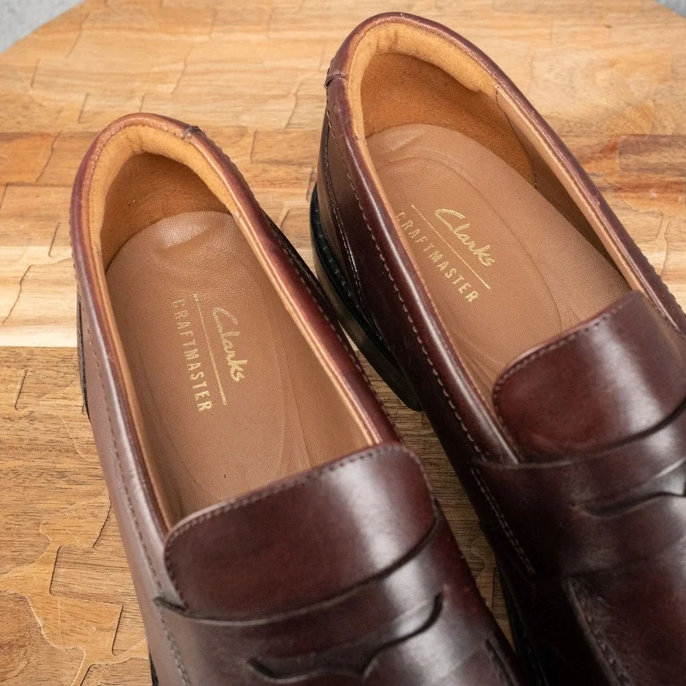 Clarks Men's Craft Arlo Lo Brown Loafers Slip On Shoes Size 10 M Craftmaster